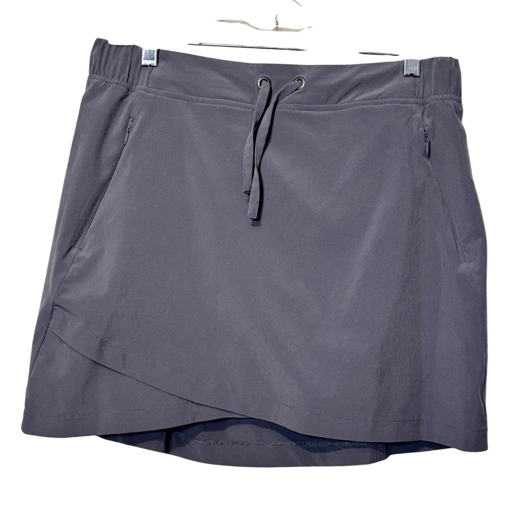 Exertek Womens Gray Athletic Skort‎ Built In Shorts Zipper Pockets Size M
